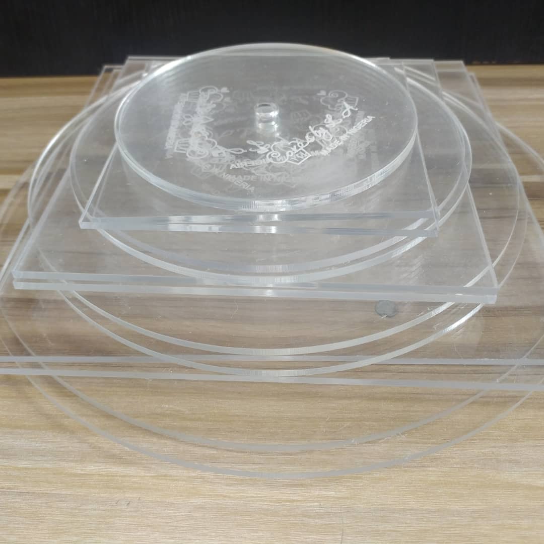 Acrylic Cake Discs - Set of 2 Circles (0.22 inch thick) - ecodesign-us